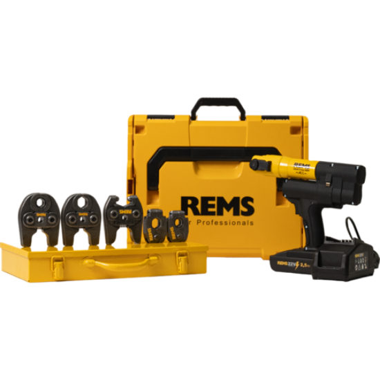 Picture of Rems Mini Press 22v  | Profile-V | Incl. 2 Jaws | Incl Angled Tong Set |